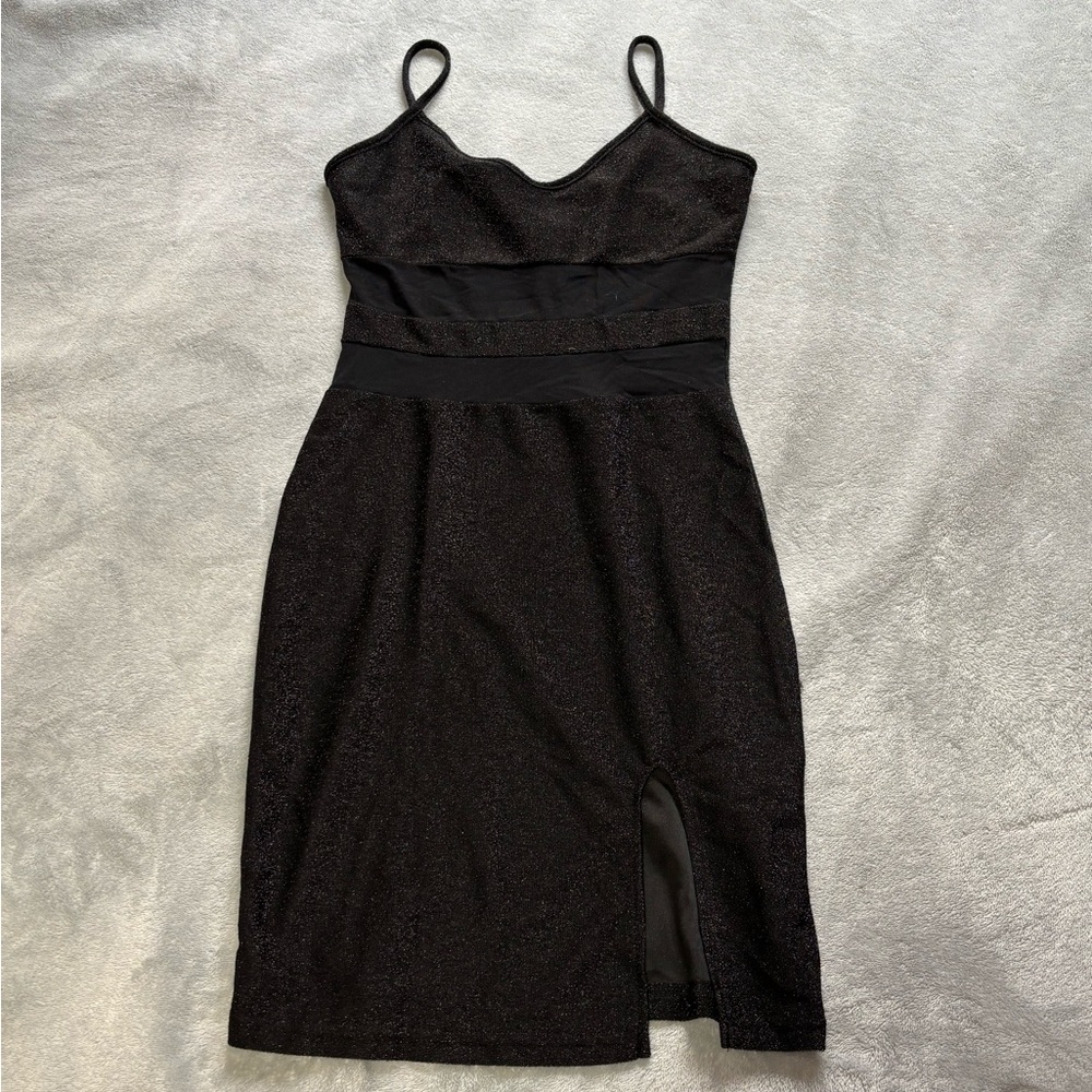 SHEIN Black Glitter Bodycon Dress